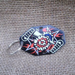 Cheerleader Theme Enameled Metal Keychain